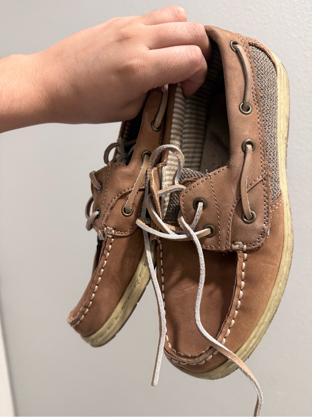 Magellan Outdoors Brown/Tan Leather Boat Shoes